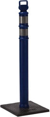 PRO-SAFE - 46" High x 4" Wide Reflective Delineator Post - High Density Polyethylene (HDPE), 3 Lbs, Blue - USA Tool & Supply
