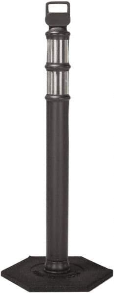 PRO-SAFE - 46" High x 4" Wide Reflective Delineator Post - High Density Polyethylene (HDPE), 3 Lbs, Black - USA Tool & Supply