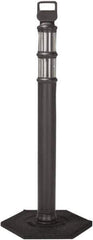 PRO-SAFE - 46" High x 4" Wide Reflective Delineator Post - High Density Polyethylene (HDPE), 3 Lbs, Black - USA Tool & Supply