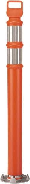 PRO-SAFE - 46" High x 4" Wide Reflective Delineator Post - High Density Polyethylene (HDPE), 5 Lbs, Orange - USA Tool & Supply