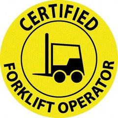 NMC - Certified Forklift Operator, Hard Hat Label - Black on Yellow, 0.045" Thick, For Certified Operator - USA Tool & Supply