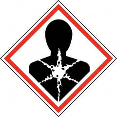 NMC - Hazardous Materials Label, Header: Health Hazard - Legend: GHS - Graphic, English, Black & Red, 4" Long x 4" High, No Coating - USA Tool & Supply