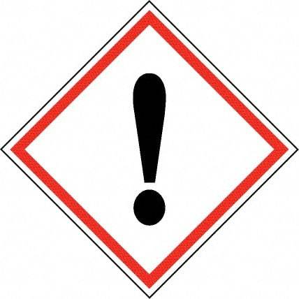 NMC - Hazardous Materials Label, Header: Harmful Irritant Warning - Legend: GHS - Graphic, English, Black & Red, 4" Long x 4" High, No Coating - USA Tool & Supply
