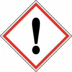 NMC - Hazardous Materials Label, Header: Harmful Irritant Warning - Legend: GHS - Graphic, English, Black & Red, 4" Long x 4" High, No Coating - USA Tool & Supply