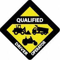 NMC - Qualified Driver Operator, Hard Hat Label - Diamond, Black & White on Yellow, 0.004" Thick, Indoor or Outdoor, Adhesive Backed, For Accident Prevention - USA Tool & Supply