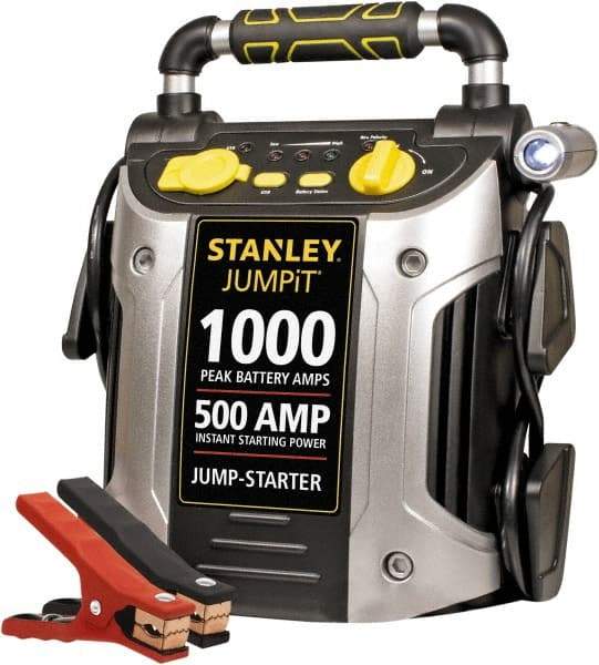 Stanley - 12 Volt Jump Starter - 500 Amps, 1,000 Peak Amps - USA Tool & Supply