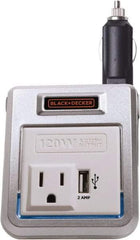 DeWALT - 12 VDC Input, 120 VAC Output, 120 Peak Wattage, Power Inverter - 120 Watt Continuous Output Power - USA Tool & Supply