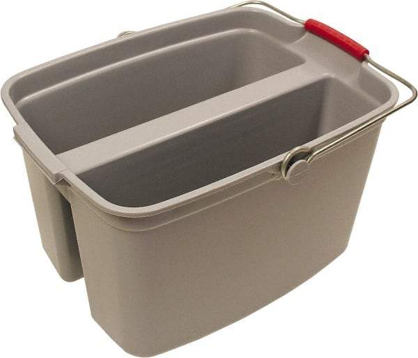 O-Cedar - 19 Qt Plastic Bucket - 18" Long x 10" High x 12-3/4" Wide, Gray - USA Tool & Supply