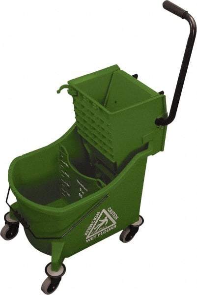 O-Cedar - 36 Qt Plastic Bucket & Wringer - 23" Long x 38" High x 14" Wide, Green - USA Tool & Supply