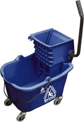 O-Cedar - 33 Qt Plastic Bucket & Wringer - 22" Long x 34" High x 15" Wide, Blue - USA Tool & Supply