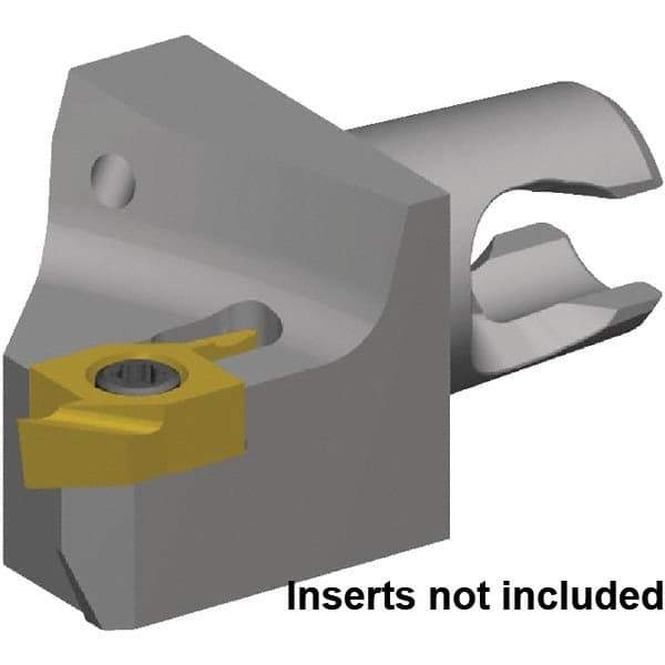 Kennametal - Right Hand Cut, Size KM16, S10P0603R010 & S10P22R004 Insert Compatiblity, External Modular Turning & Profiling Cutting Unit Head - 7mm Ctr to Cutting Edge, 20mm Head Length, Through Coolant, Series KM Micro - USA Tool & Supply