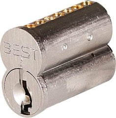 Best - Best I/C Core Small Format IC Cylinder - Satin Chrome Coated, Brass/Zinc Alloy - USA Tool & Supply