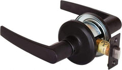 Stanley - Grade 2 Passage Lever Lockset - 2-3/8 & 2-3/4" Back Set, Keyless Cylinder, Brass Alloy, Oil Rubbed Bronze Finish - USA Tool & Supply