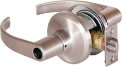 Stanley - Grade 2 Office Lever Lockset - 2-3/8 & 2-3/4" Back Set, Brass Alloy, Satin Nickel Finish - USA Tool & Supply