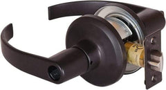 Stanley - Grade 2 Office Lever Lockset - 2-3/8 & 2-3/4" Back Set, Brass Alloy, Oil Rubbed Bronze Finish - USA Tool & Supply