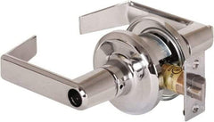 Stanley - Grade 2 Office Lever Lockset - 2-3/8 & 2-3/4" Back Set, Brass Alloy, Bright Chrome Finish - USA Tool & Supply