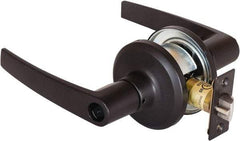 Stanley - Grade 2 Office Lever Lockset - 2-3/8 & 2-3/4" Back Set, Brass Alloy, Oil Rubbed Bronze Finish - USA Tool & Supply