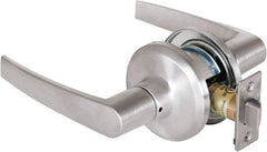 Stanley - Grade 2 Passage Lever Lockset - 2-3/8 & 2-3/4" Back Set, Keyless Cylinder, Brass Alloy, Satin Chrome Finish - USA Tool & Supply