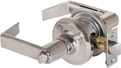 Stanley - Grade 2 Privacy Lever Lockset - 2-3/8 & 2-3/4" Back Set, Keyless Cylinder, Brass Alloy, Bright Chrome Finish - USA Tool & Supply