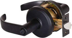 Stanley - Grade 2 Entrance Lever Lockset - 2-3/4" Back Set, Key In Lever Cylinder, Brass Alloy, Oil Rubbed Bronze Finish - USA Tool & Supply