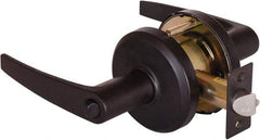 Stanley - Grade 2 Entrance Lever Lockset - 2-3/4" Back Set, Key In Lever Cylinder, Brass Alloy, Oil Rubbed Bronze Finish - USA Tool & Supply