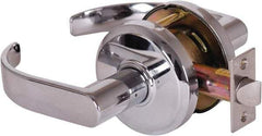 Stanley - Grade 2 Passage Lever Lockset - 2-3/4" Back Set, Keyless Cylinder, Brass Alloy, Bright Chrome Finish - USA Tool & Supply