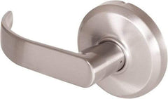 Stanley - Grade 2 Dummy Lever Lockset - 2-3/4" Back Set, Keyless Cylinder, Brass Alloy, Nickel Finish - USA Tool & Supply