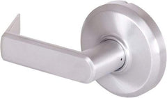 Stanley - Grade 2 Dummy Lever Lockset - 2-3/4" Back Set, Keyless Cylinder, Brass Alloy, Satin Chrome Finish - USA Tool & Supply