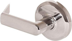 Stanley - Grade 2 Dummy Lever Lockset - 2-3/4" Back Set, Keyless Cylinder, Brass Alloy, Bright Chrome Finish - USA Tool & Supply