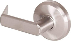 Stanley - Grade 2 Dummy Lever Lockset - 2-3/4" Back Set, Keyless Cylinder, Brass Alloy, Nickel Finish - USA Tool & Supply