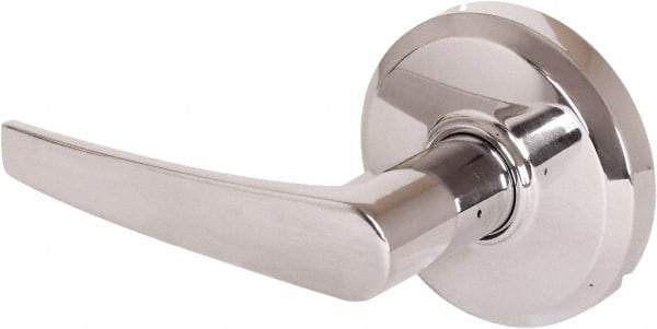 Stanley - Grade 2 Dummy Lever Lockset - 2-3/4" Back Set, Keyless Cylinder, Brass Alloy, Bright Chrome Finish - USA Tool & Supply