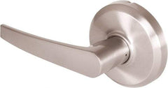 Stanley - Grade 2 Dummy Lever Lockset - 2-3/4" Back Set, Keyless Cylinder, Brass Alloy, Nickel Finish - USA Tool & Supply