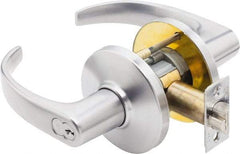 Best - Grade 1 Passage Lever Lockset - 2-3/4" Back Set, Keyless Cylinder, Brass Alloy, Satin Chrome Finish - USA Tool & Supply