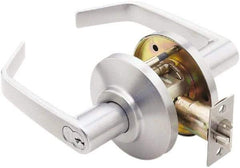 Best - Grade 2 Entrance Lever Lockset - 2-3/4" Back Set, Key In Lever Cylinder, Brass Alloy, Satin Chrome Finish - USA Tool & Supply