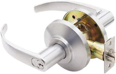 Best - Grade 2 Entrance Lever Lockset - 2-3/4" Back Set, Key In Lever Cylinder, Brass Alloy, Satin Chrome Finish - USA Tool & Supply