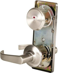 Stanley - Grade 2 Passage Lever Lockset - 2-3/4" Back Set, Keyless Cylinder, Brass Alloy, Nickel Finish - USA Tool & Supply