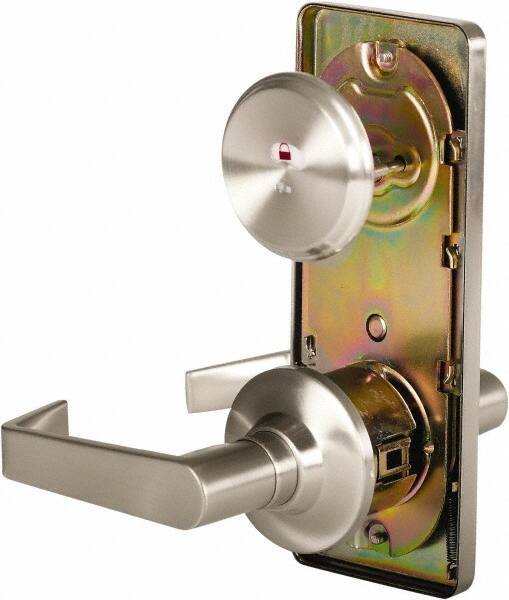 Stanley - Grade 2 Passage Lever Lockset - 2-3/4" Back Set, Keyless Cylinder, Brass Alloy, Nickel Finish - USA Tool & Supply