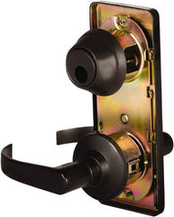 Stanley - Grade 2 Passage Lever Lockset - 2-3/4" Back Set, Keyless Cylinder, Brass Alloy, Oil Rubbed Bronze Finish - USA Tool & Supply