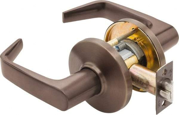 Best - Grade 1 Entrance Lever Lockset - 2-3/4" Back Set, Key In Lever Cylinder, Brass Alloy, Oil Rubbed Bronze Finish - USA Tool & Supply