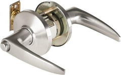 Best - Grade 1 Passage Lever Lockset - 2-3/4" Back Set, Keyless Cylinder, Brass Alloy, Satin Chrome Finish - USA Tool & Supply