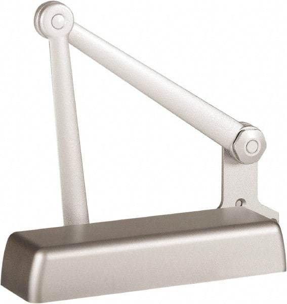 Stanley - 11-1/4" Closer Body Length, Multi-Size Closer Manual Damper - Painted Aluminum Finish, Left Hand - USA Tool & Supply