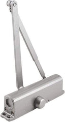 Stanley - 9-3/4" Closer Body Length, Multi-Size Closer Manual Damper - Painted Aluminum Finish, Reversible - USA Tool & Supply