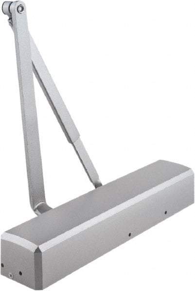 Stanley - Multisized Power Operated Damper - Multimount, Reversible Hand, Painted Aluminum Finish - USA Tool & Supply