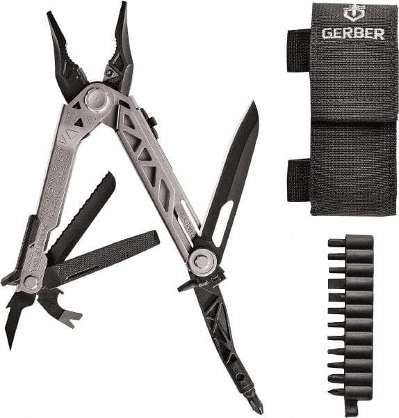 Gerber - 14 Piece, Center Drive Multi-Tool Set - Stainless Steel, 4-45/64" Closed Length - USA Tool & Supply