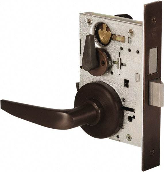 Stanley - Grade 1 Dormitory Lever Lockset - 2-3/4" Back Set, Best SFIC Cylinder, Brass Alloy, Oil Rubbed Bronze Finish - USA Tool & Supply