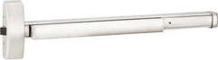 Precision - 36" OAL Right Hand Reverse Unrated Flatbar - 32 to 36" Door Width, Satin Stainless Steel Finish, Grade 1, 2100 Series - USA Tool & Supply