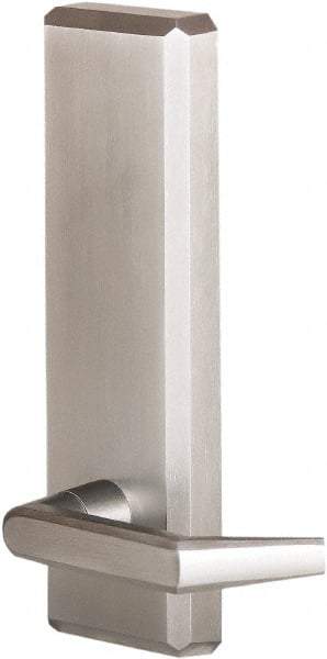Precision - 10" OAL Nonhanded Flatbar - 32 to 36" Door Width, Satin Chrome Finish, Grade 1, Stanley Commercial Hardware - USA Tool & Supply