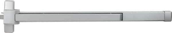 Precision - 36" OAL Nonhanded Fire Rated Flatbar - 32 to 36" Door Width, Painted Aluminum Finish, Grade 1, Stanley Commercial Hardware - USA Tool & Supply