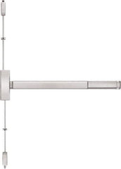 Precision - 36" OAL Right Hand Reverse Fire Rated Flatbar - 32 to 36" Door Width, Satin Stainless Steel Finish, Grade 1, Apex Series - USA Tool & Supply