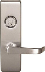Precision - 10" OAL Reversible Unrated Flatbar - 32 to 36" Door Width, Satin Stainless Steel Finish, Grade 1, 2100 Series - USA Tool & Supply